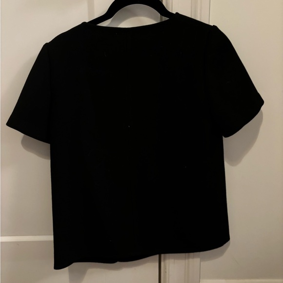Black Sezane Short Sleeve Blouse with Buttons - 34/2 - Picture 3 of 8